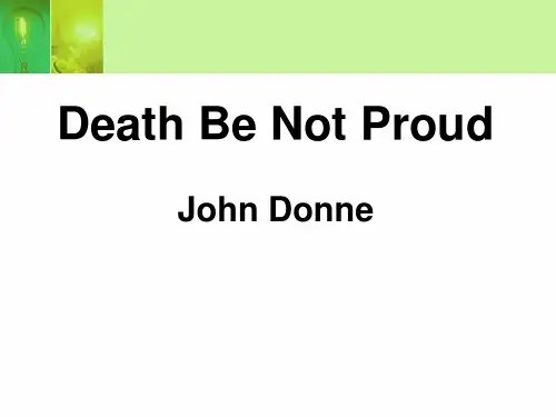 英国文学史 Death be not proud john donne PPT