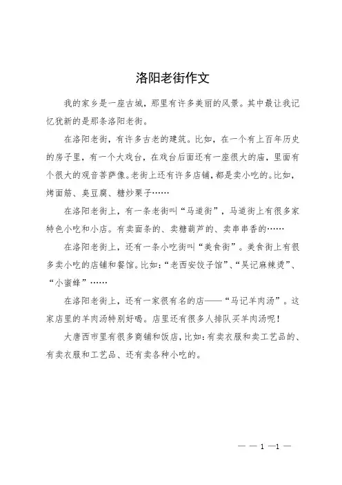 洛阳老街作文