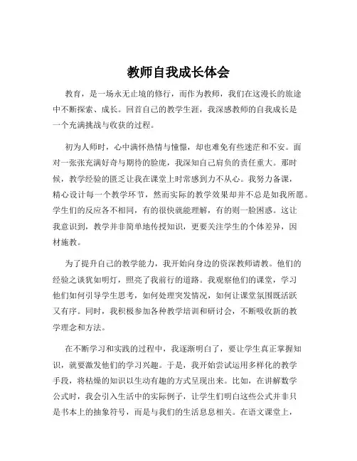 教师自我成长体会