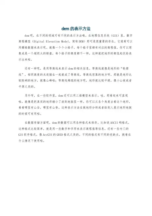 dem的表示方法