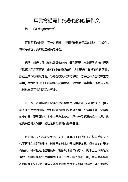 用景物描写衬托悲伤的心情作文