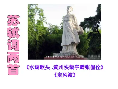 苏轼词2首 (水调歌头'定风波)