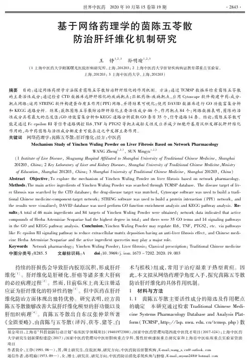 基于网络药理学的茵陈五苓散防治肝纤维化机制研究