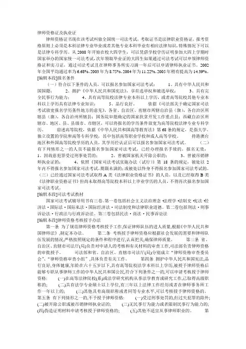 律师资格证及执业证