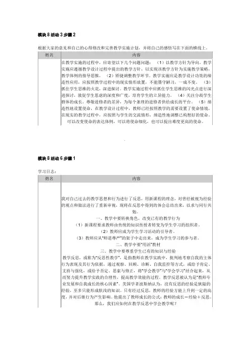 国培--中小学教育技术能力培训作业模块8