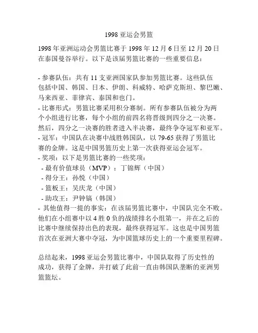 1998亚运会男篮