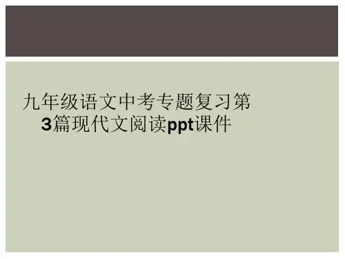 九年级语文中考专题复习第3篇现代文阅读ppt课件
