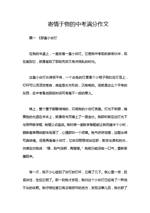 寄情于物的中考满分作文