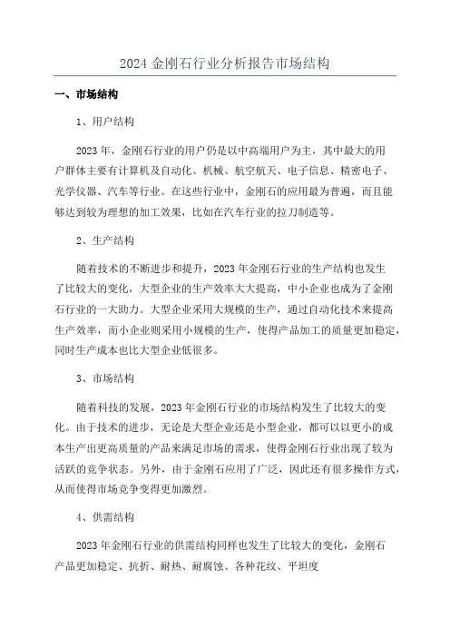 2024金刚石行业分析报告市场结构