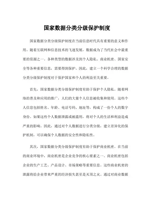 国家数据分类分级保护制度