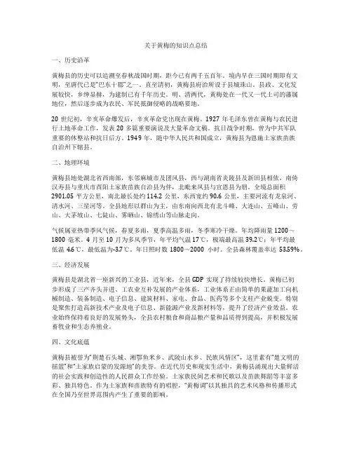 关于黄梅的知识点总结