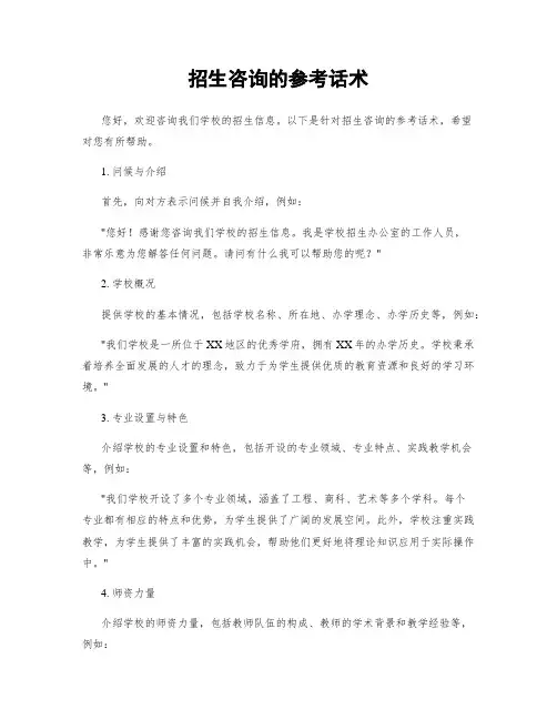 招生咨询的参考话术