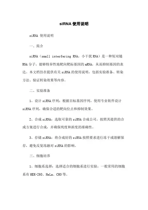 siRNA 使用说明