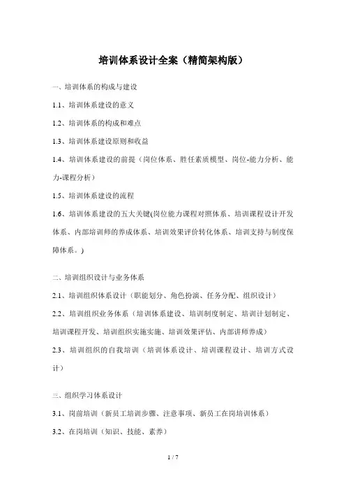 培训体系设计全案