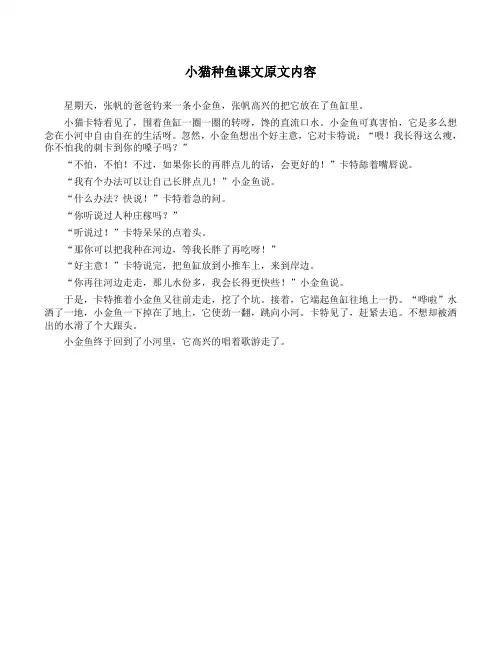 小猫种鱼课文原文内容
