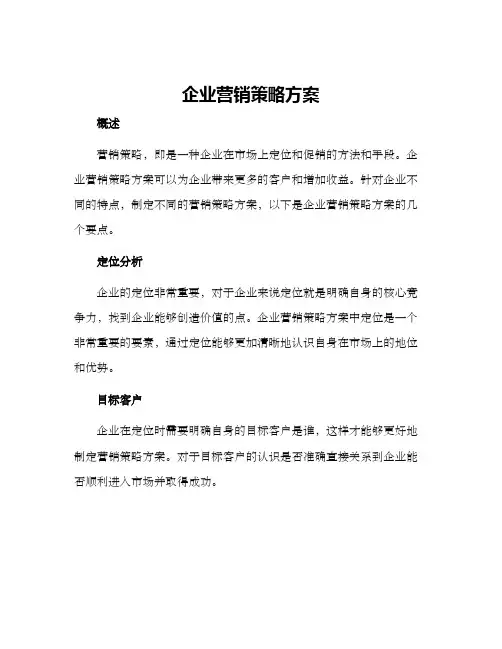 企业营销策略方案