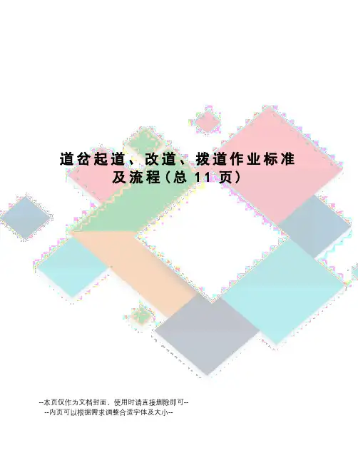 道岔起道、改道、拨道作业标准及流程
