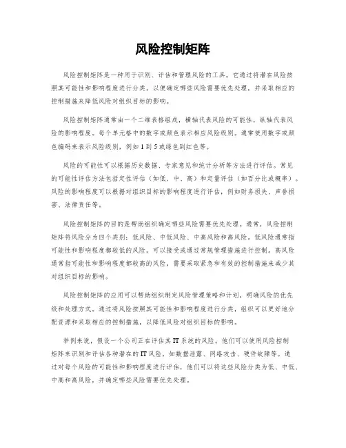 风险控制矩阵