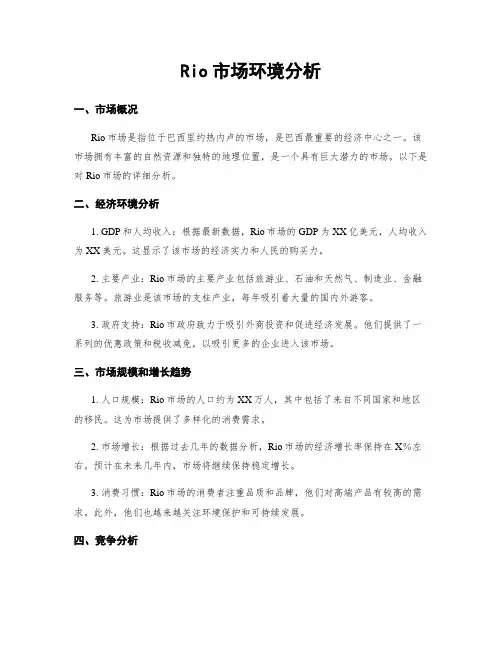 Rio市场环境分析