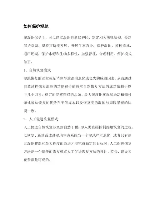 如何保护湿地