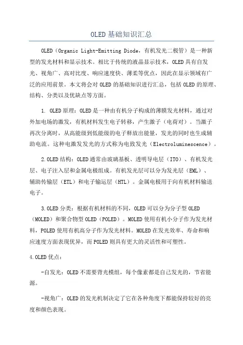 OLED基础知识汇总