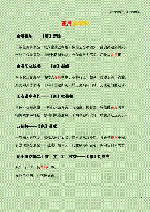 在月的诗句