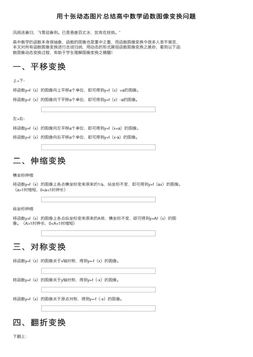 用十张动态图片总结高中数学函数图像变换问题