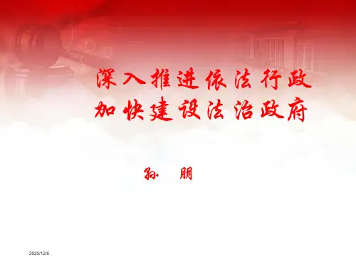 深入推进依法行政,加快建设法治政府