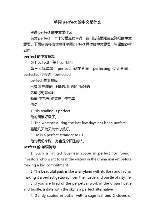 单词perfect的中文是什么