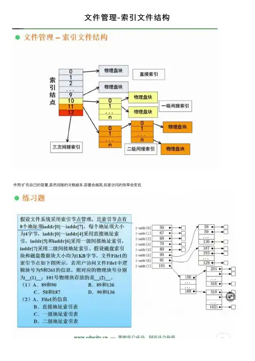 文件管理-索引文件结构