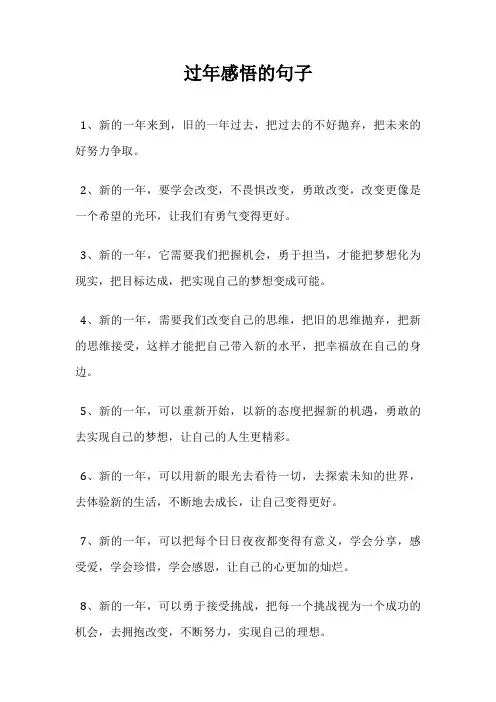 过年感悟的句子