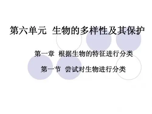 八年级生物第6单元第1章第1节   根据生物的特征进行分类  课件人教版