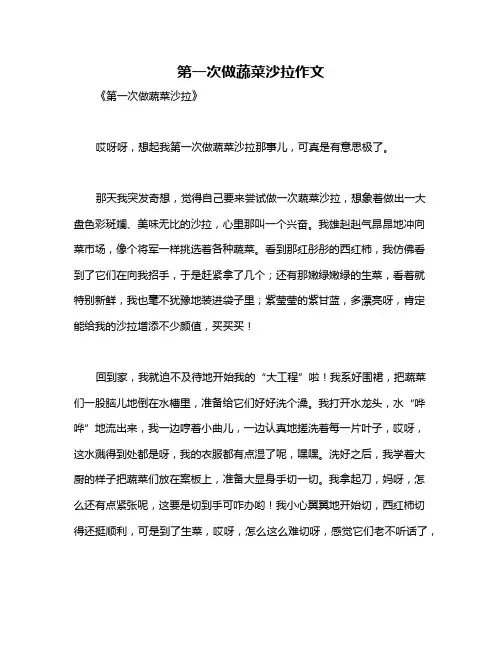 第一次做蔬菜沙拉作文