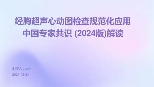 经胸超声心动图检查规范化应用中国专家共识 (2024版)解读PPT课件