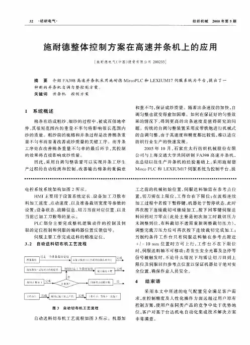 施耐德整体控制方案在高速并条机上的应用