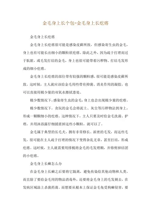 金毛身上长个包-金毛身上长疙瘩