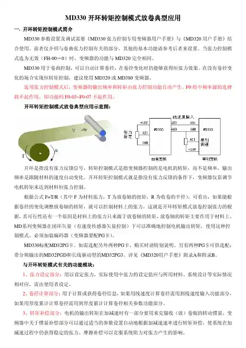 MD330开环转矩控制模式放卷典型应用