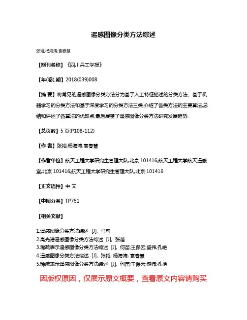 遥感图像分类方法综述