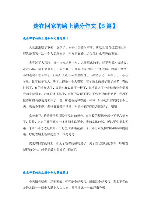 走在回家的路上满分作文【5篇】