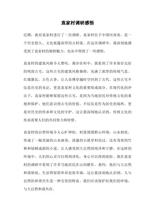 袁家村调研感悟
