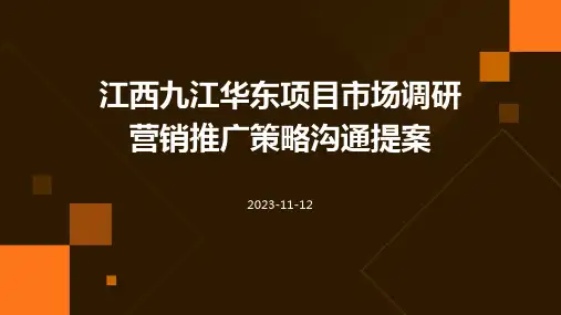 江西九江华东项目市场调研营销推广策略沟通提案