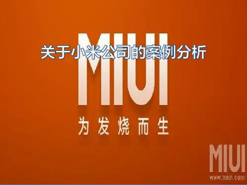 关于小米公司的案例分析PPT课件