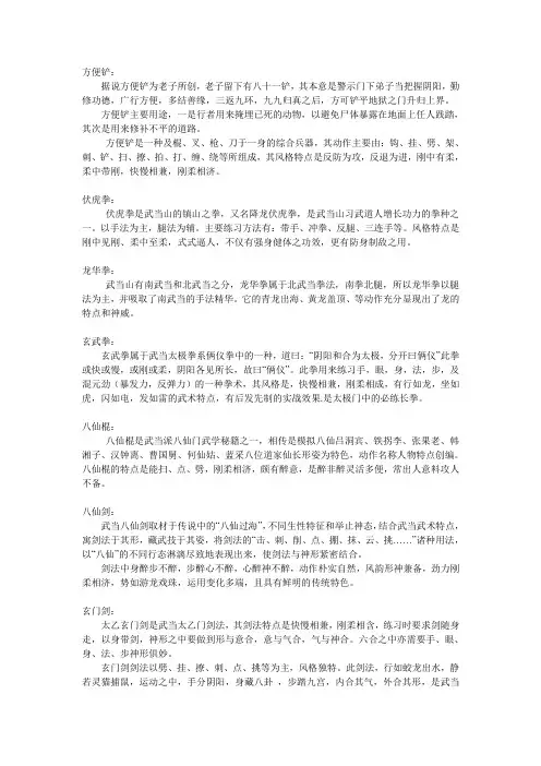 武当武术解说词