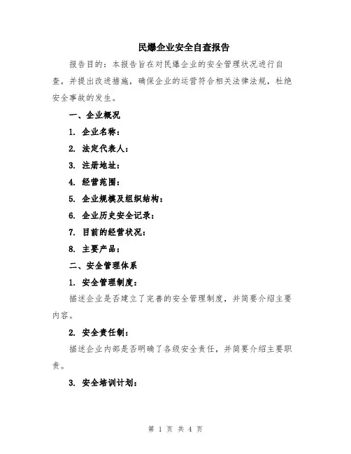 民爆企业安全自查报告