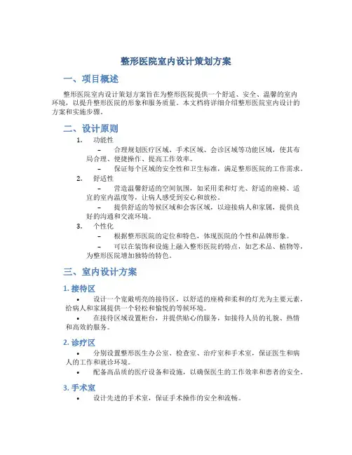 整形医院室内设计策划方案