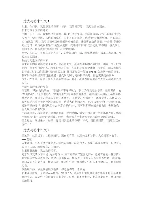 过去与将来作文