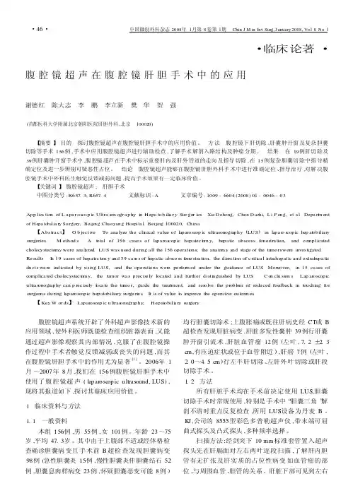 腹腔镜超声在腹腔镜肝胆手术中的应用