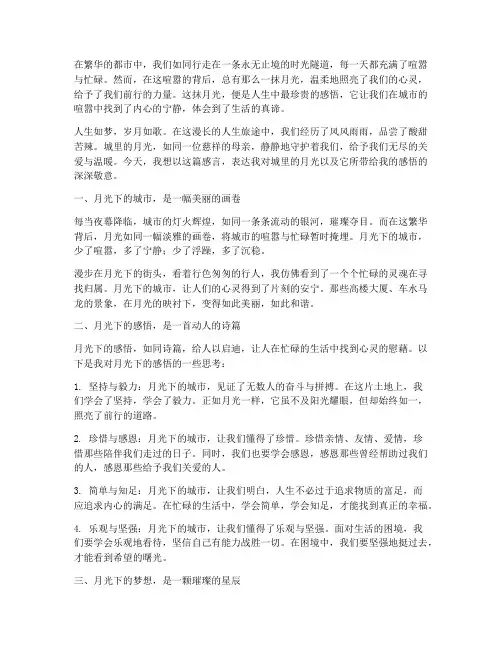 城里的月光人生感言