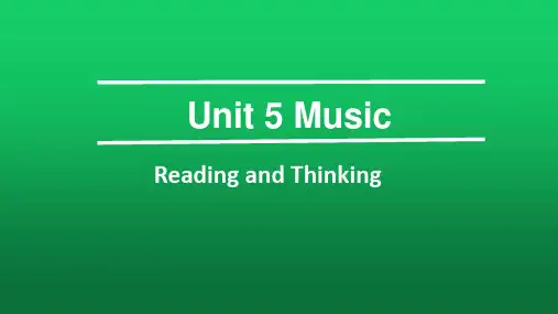 【课件】Unit5 Reading and Thinking课件 -高中英语人教版必修第二册