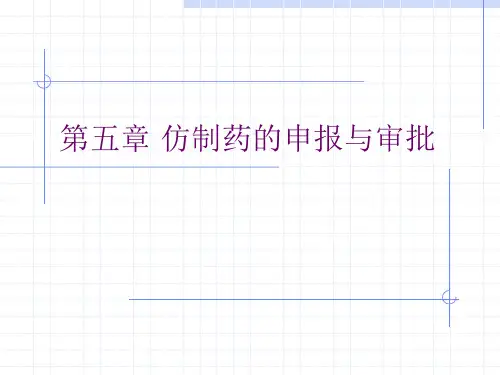仿制药的申报PPT课件